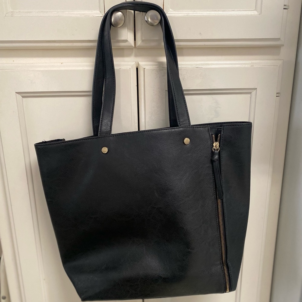 Neiman Marcus faux leather large tote.